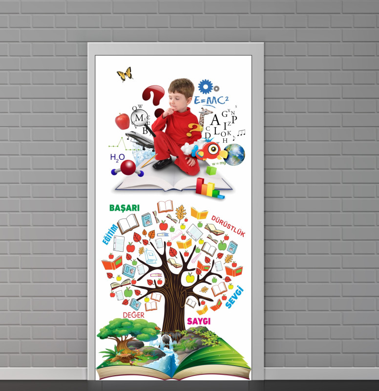 Ilkokul Ortaokul Anasınıf Lise Kapı Giydirme Sticker Folyo